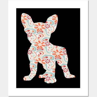 Floral French Bulldog Flower Art Gift Frenchie Mom Posters and Art